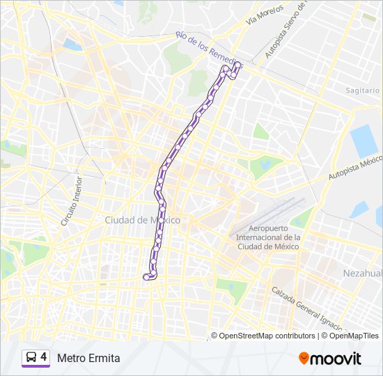 Mapa de 4 de autobús