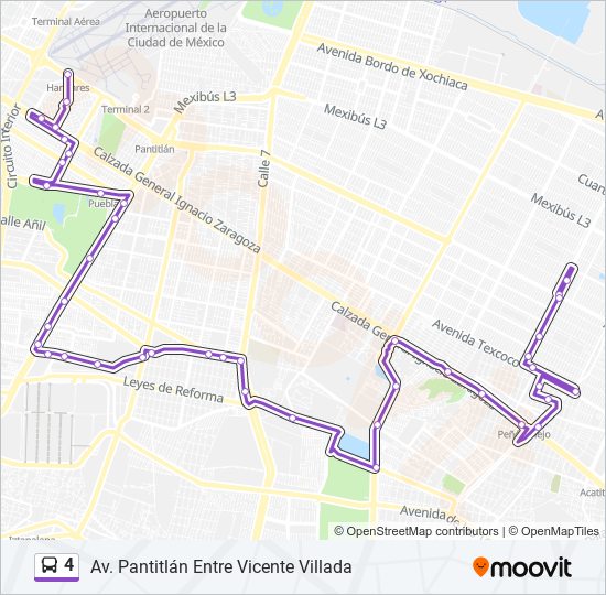 Mapa de 4 de autobús