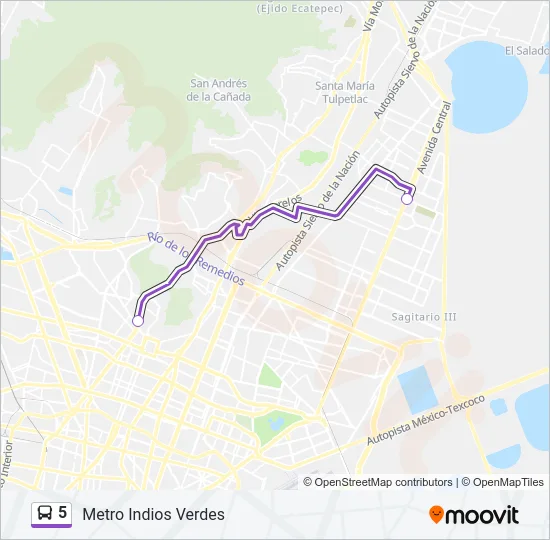 5 Bus Line Map