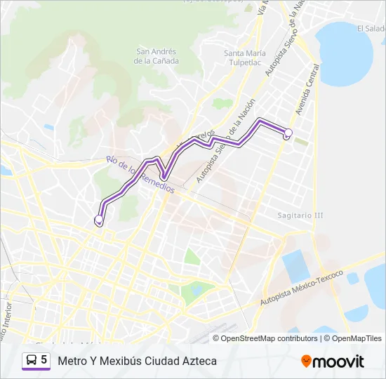 5 Bus Line Map