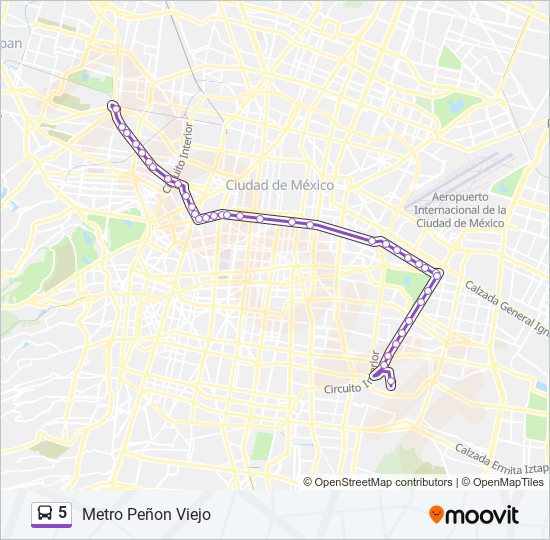 Mapa de 5 de autobús