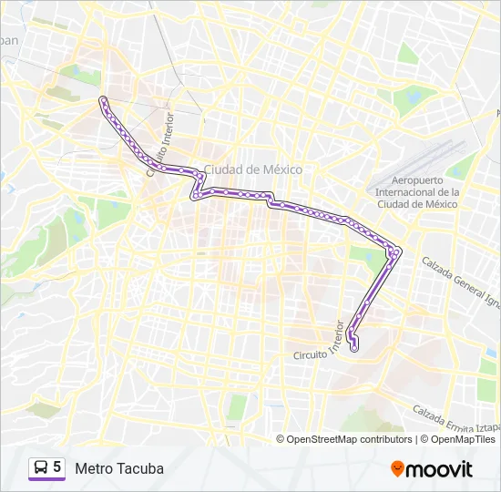 5 Bus Line Map