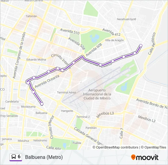 6 Bus Line Map