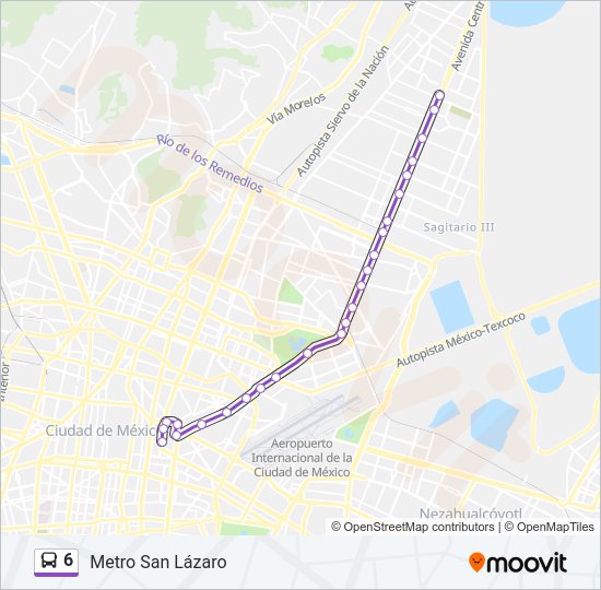 Mapa de 6 de autobús