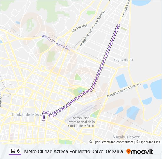 Mapa de 6 de autobús