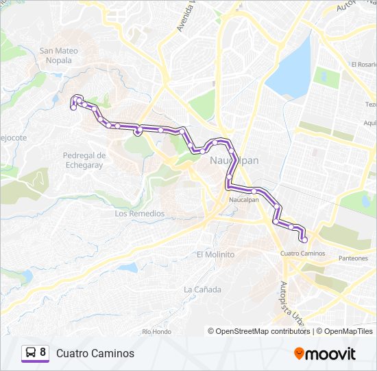 Mapa de 8 de autobús