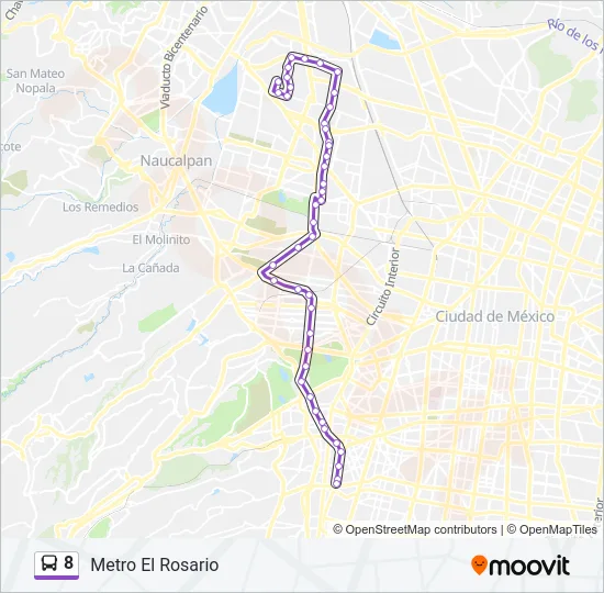 8 Bus Line Map
