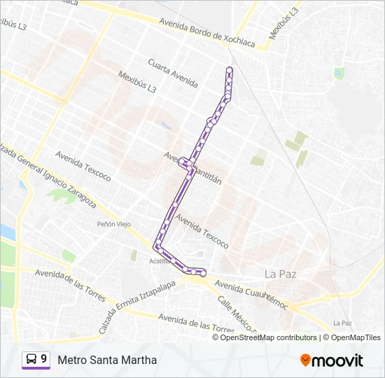 9 Bus Line Map