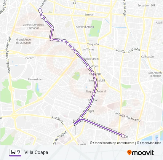 9 Bus Line Map