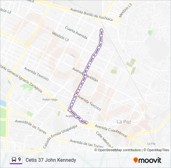 9 Bus Line Map
