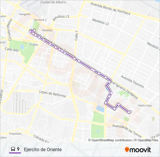 9 Bus Line Map