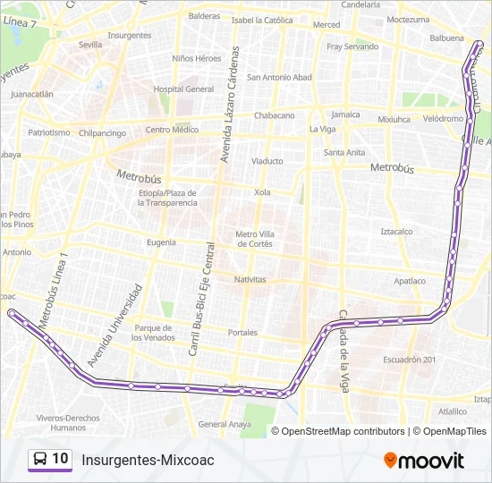 10 Bus Line Map