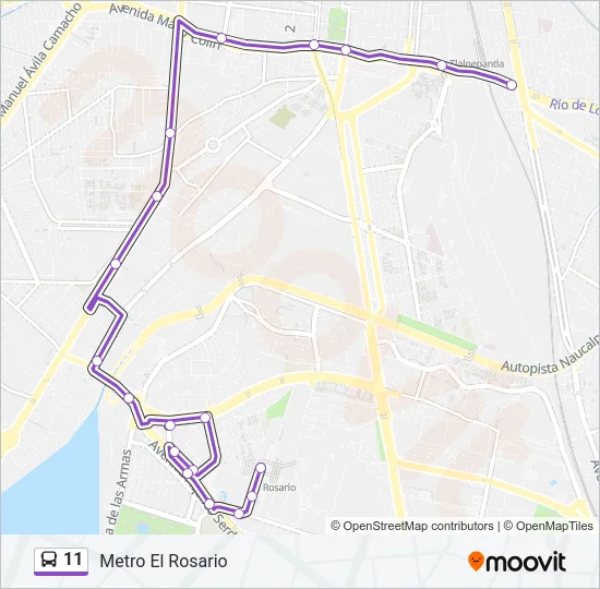 11 Bus Line Map