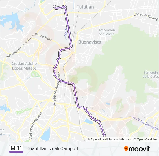 11 Bus Line Map