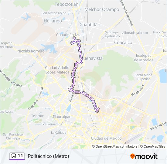 Mapa de 11 de autobús