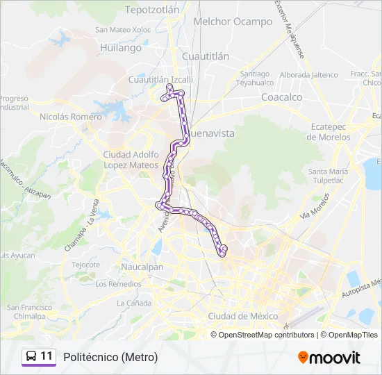 11 Bus Line Map