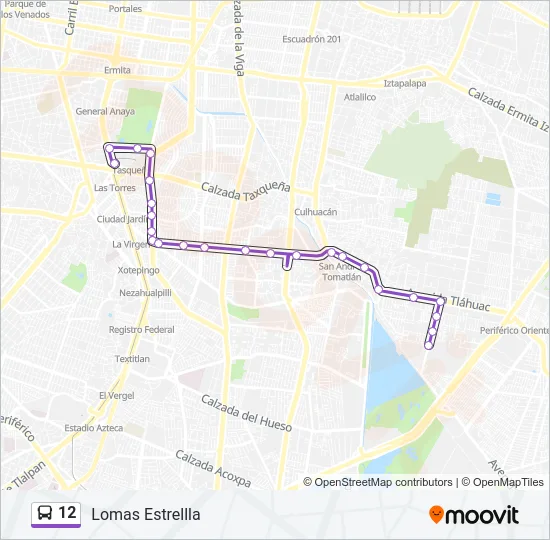 12 Bus Line Map
