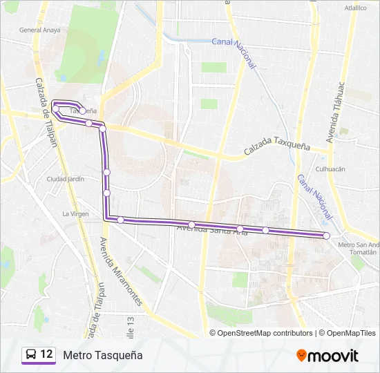 12 Bus Line Map