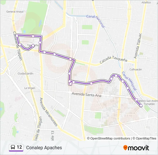 12 Bus Line Map