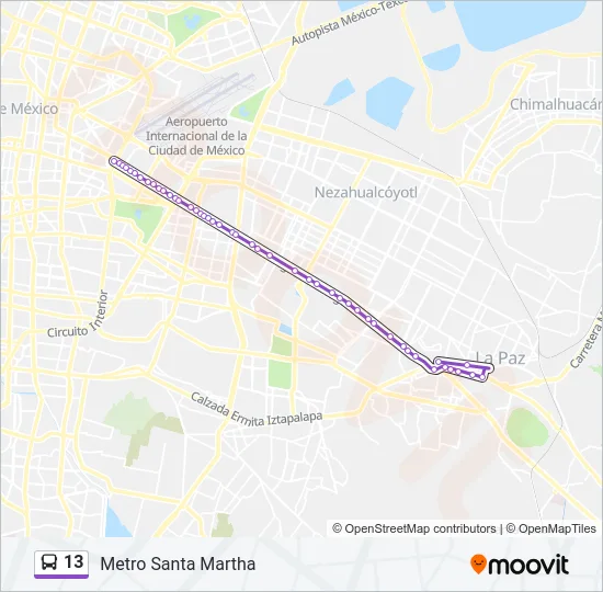 13 Bus Line Map