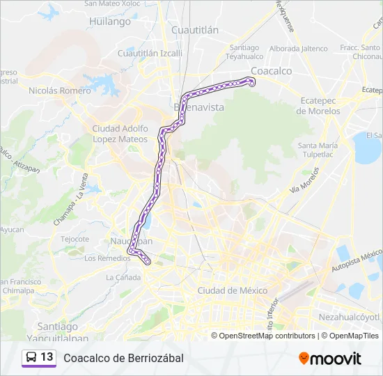 13 Bus Line Map