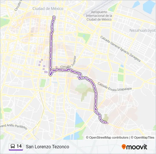 14 Bus Line Map