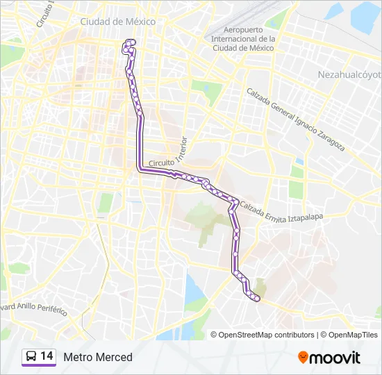 14 Bus Line Map