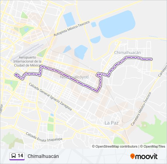 Mapa de 14 de autobús