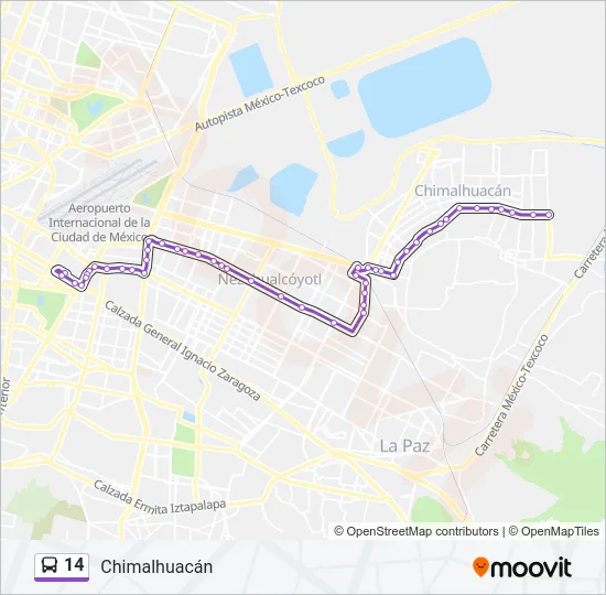14 Bus Line Map