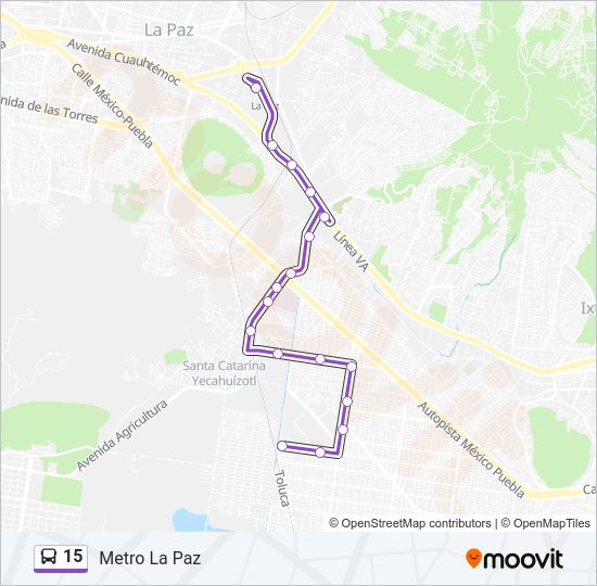 Mapa de 15 de autobús