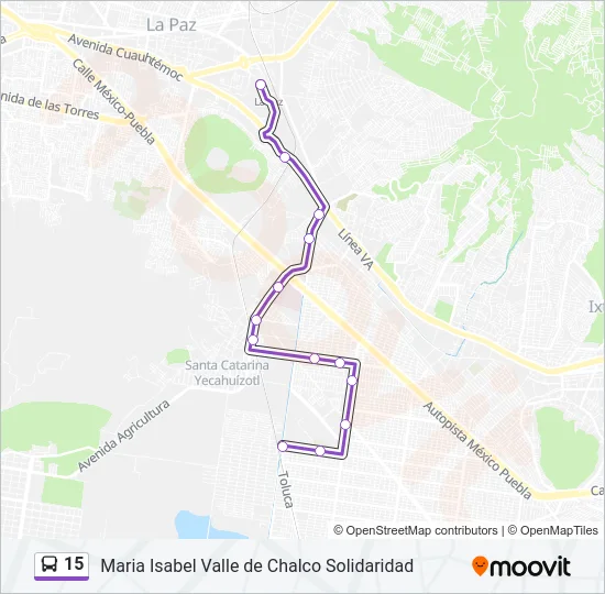 15 Bus Line Map