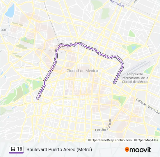 16 Bus Line Map