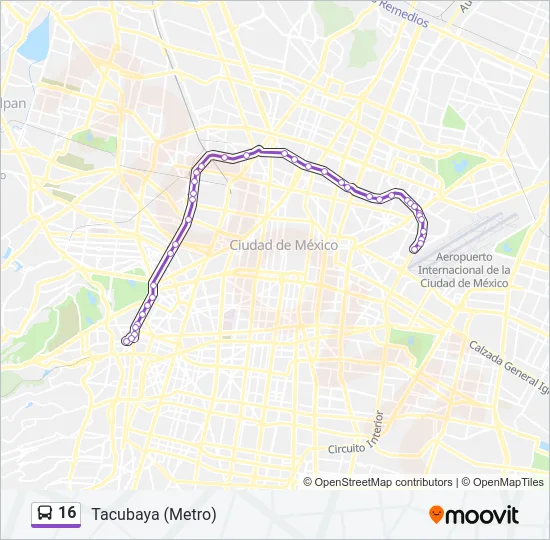 16 Bus Line Map