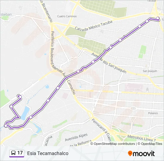 17 Bus Line Map