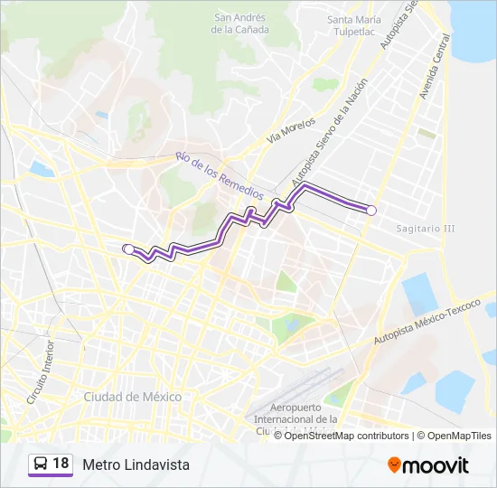 18 Bus Line Map