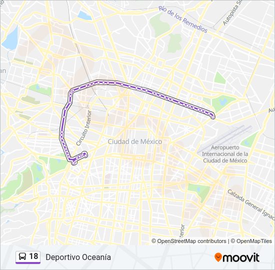 Mapa de 18 de autobús