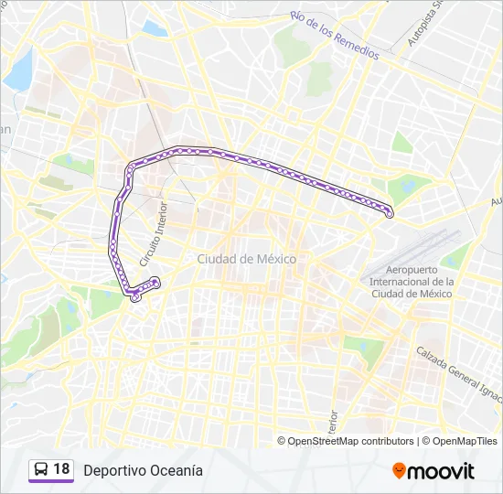 18 Bus Line Map