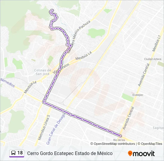 18 Bus Line Map