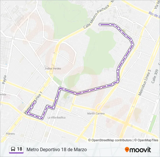 18 Bus Line Map
