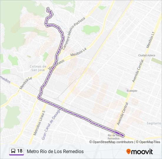 Mapa de 18 de autobús