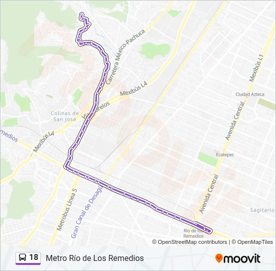 18 Bus Line Map