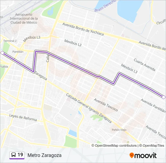19 Bus Line Map