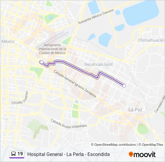 19 Bus Line Map