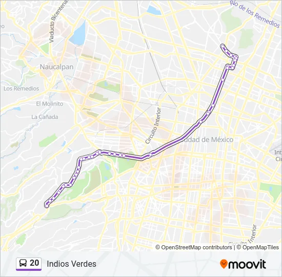 20 Bus Line Map