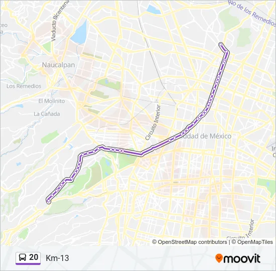 20 Bus Line Map