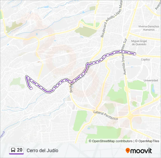 20 Bus Line Map