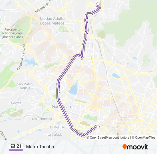 21 Bus Line Map
