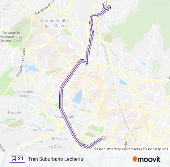 21 Bus Line Map