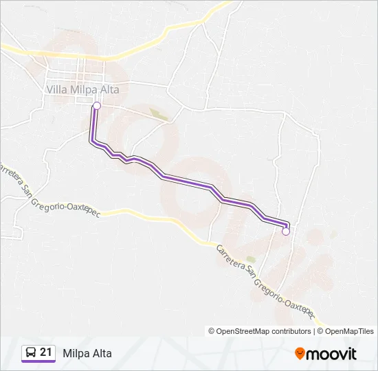 21 Bus Line Map