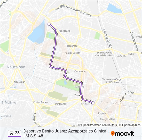 23 bus Line Map